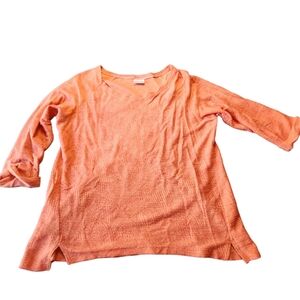 Columbia Women's Orange 3/4 Cuff Sleeve Shirt Size Large D38